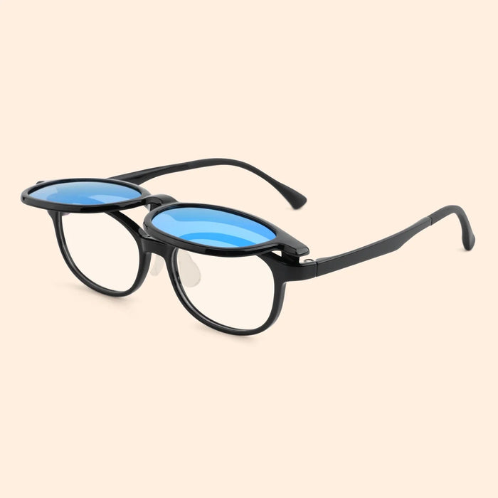 Magnetic clip-on kids prescription glasses for school and sunny days