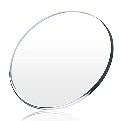 Round blue light filter, clear circular lens with black rim