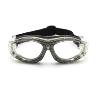 Soren safety goggles with gray marbled frame and clear protective lenses