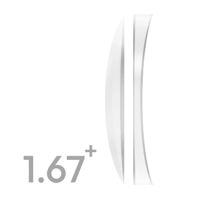 Advanced high-index sunglasses with clear lenses and light frame, side view