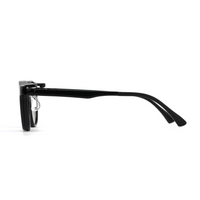 Black 2-in-1 safety eyewear with rectangular clear lens and curved side arms