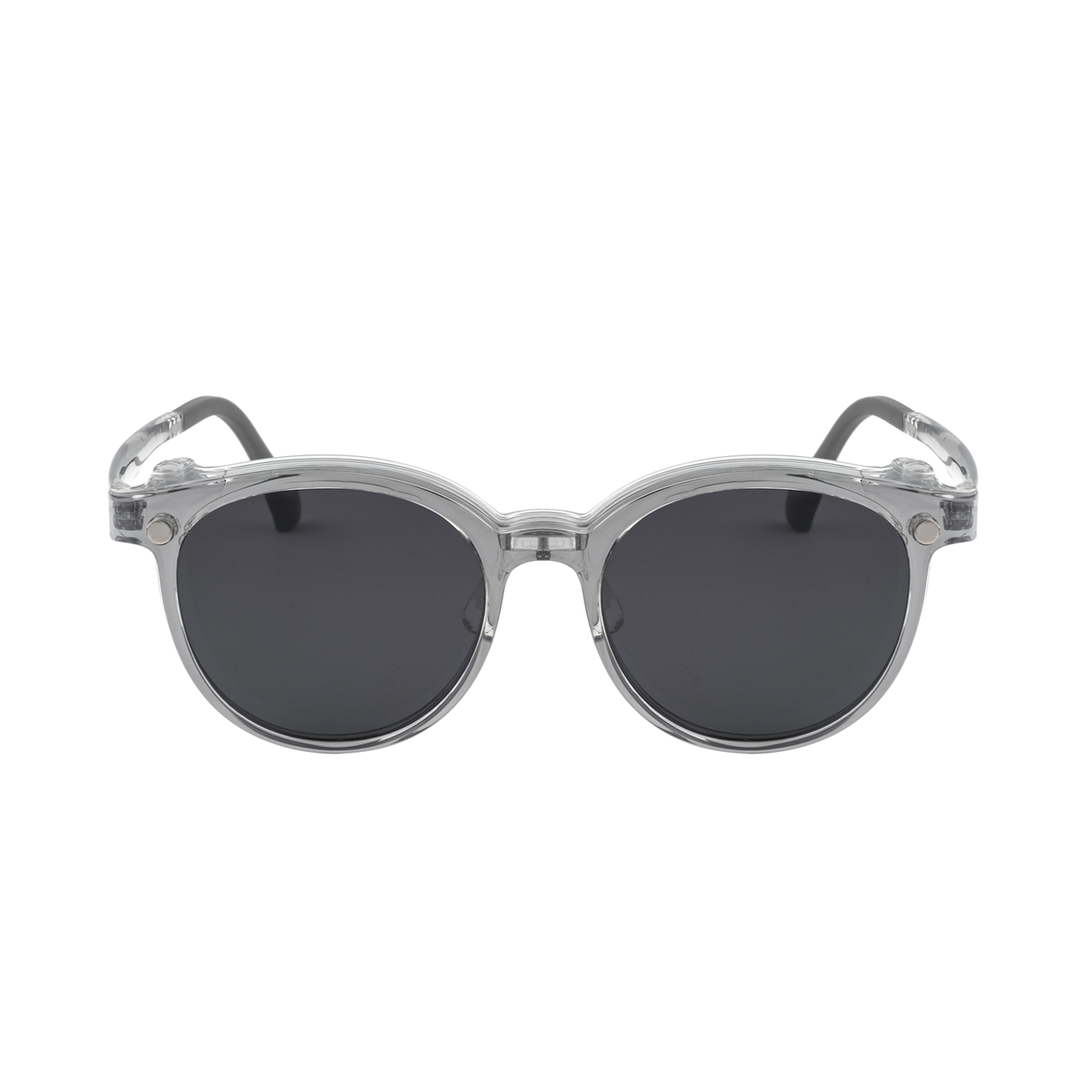 Murphy 2-in-1 sunglasses with dark round lenses and clear frame