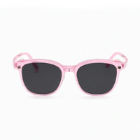 2-in-1 pink translucent sunglasses style eyeglasses with black tinted lenses