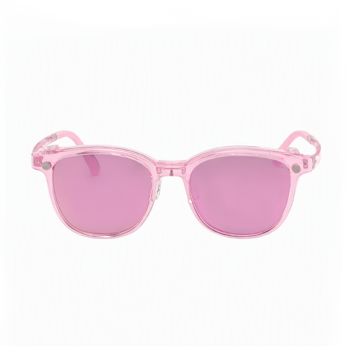 2-in-1 pink translucent sunglasses style eyeglasses with pink tinted lenses