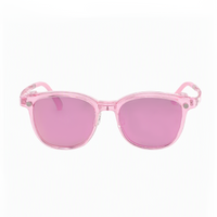 2-in-1 pink translucent sunglasses style eyeglasses with pink tinted lenses