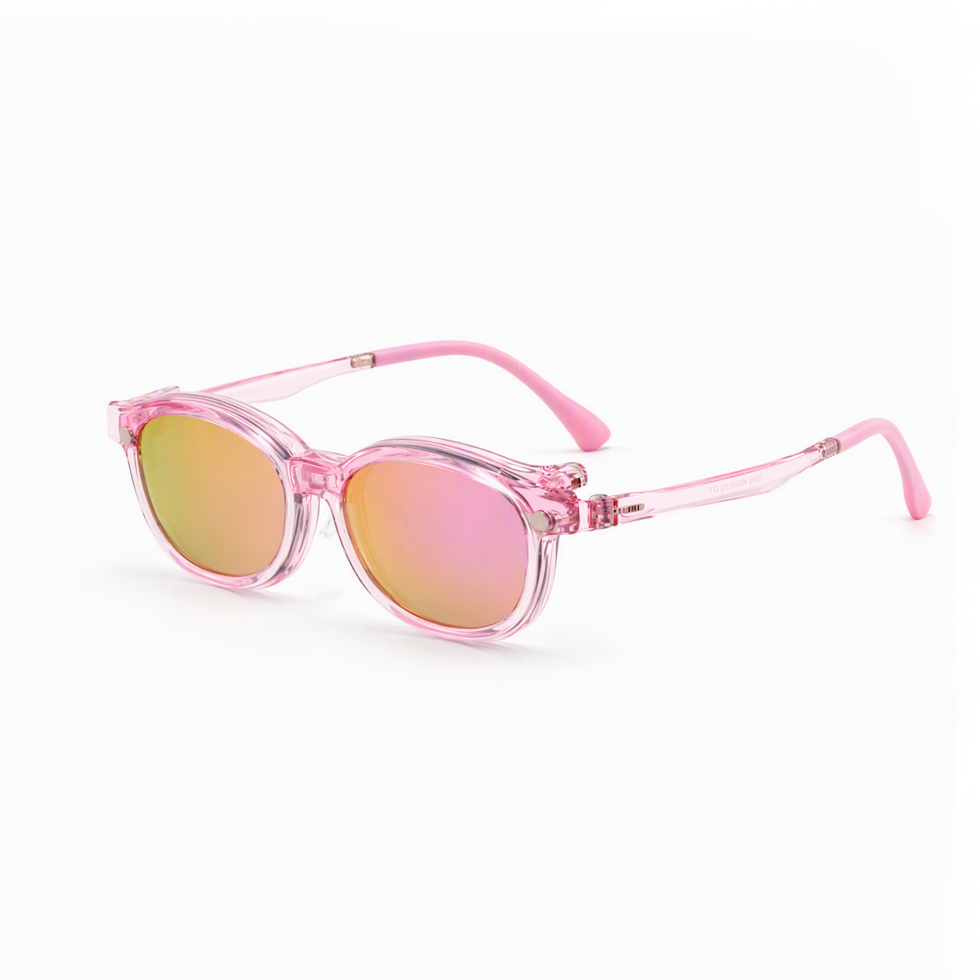 Archie 2-in-1 sunglasses, transparent pink frame with gold-tinted lenses