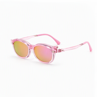 Archie 2-in-1 sunglasses, transparent pink frame with gold-tinted lenses