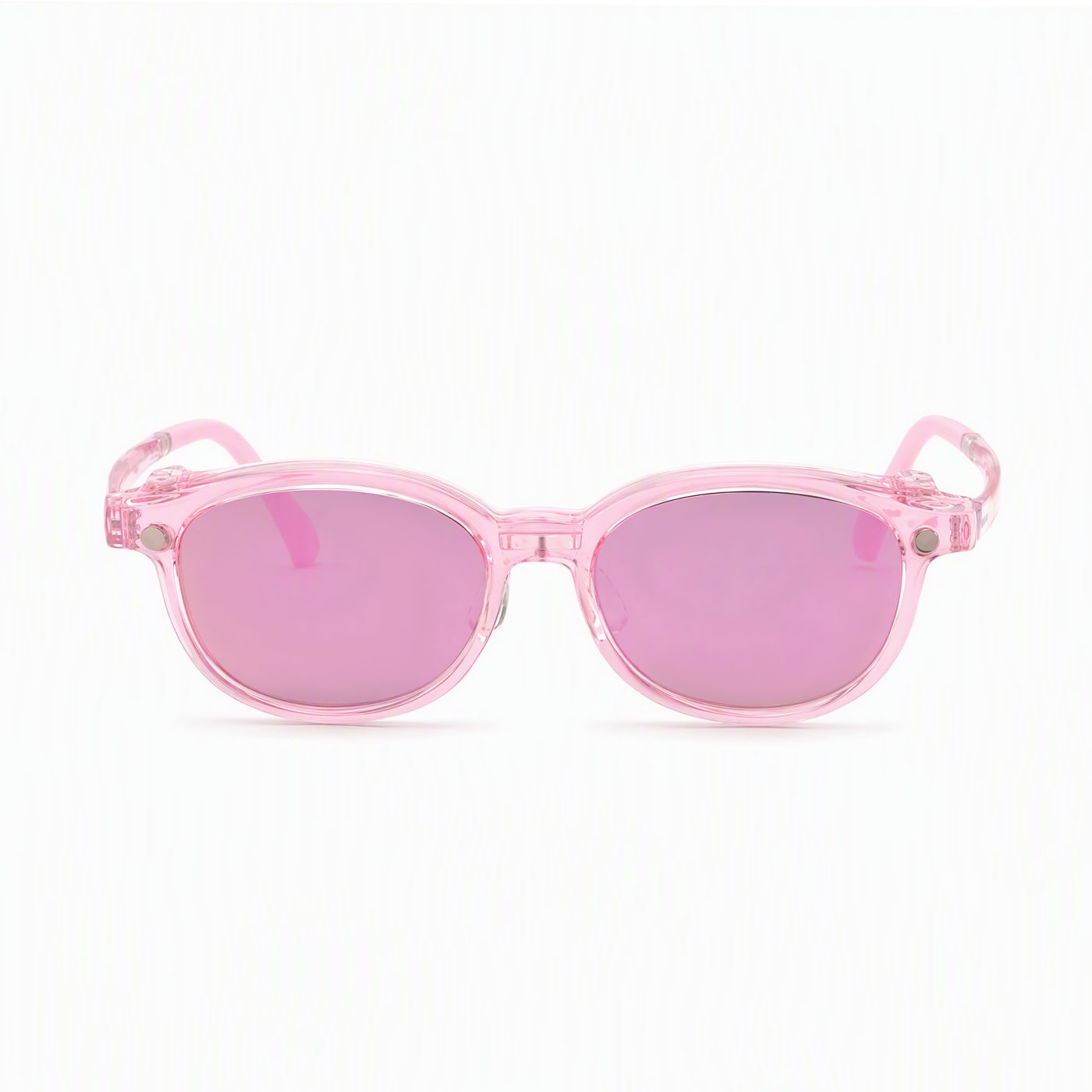 Archie 2-in-1 sunglasses, transparent pink oval frames with pink lenses