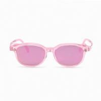 Archie 2-in-1 sunglasses, transparent pink oval frames with pink lenses
