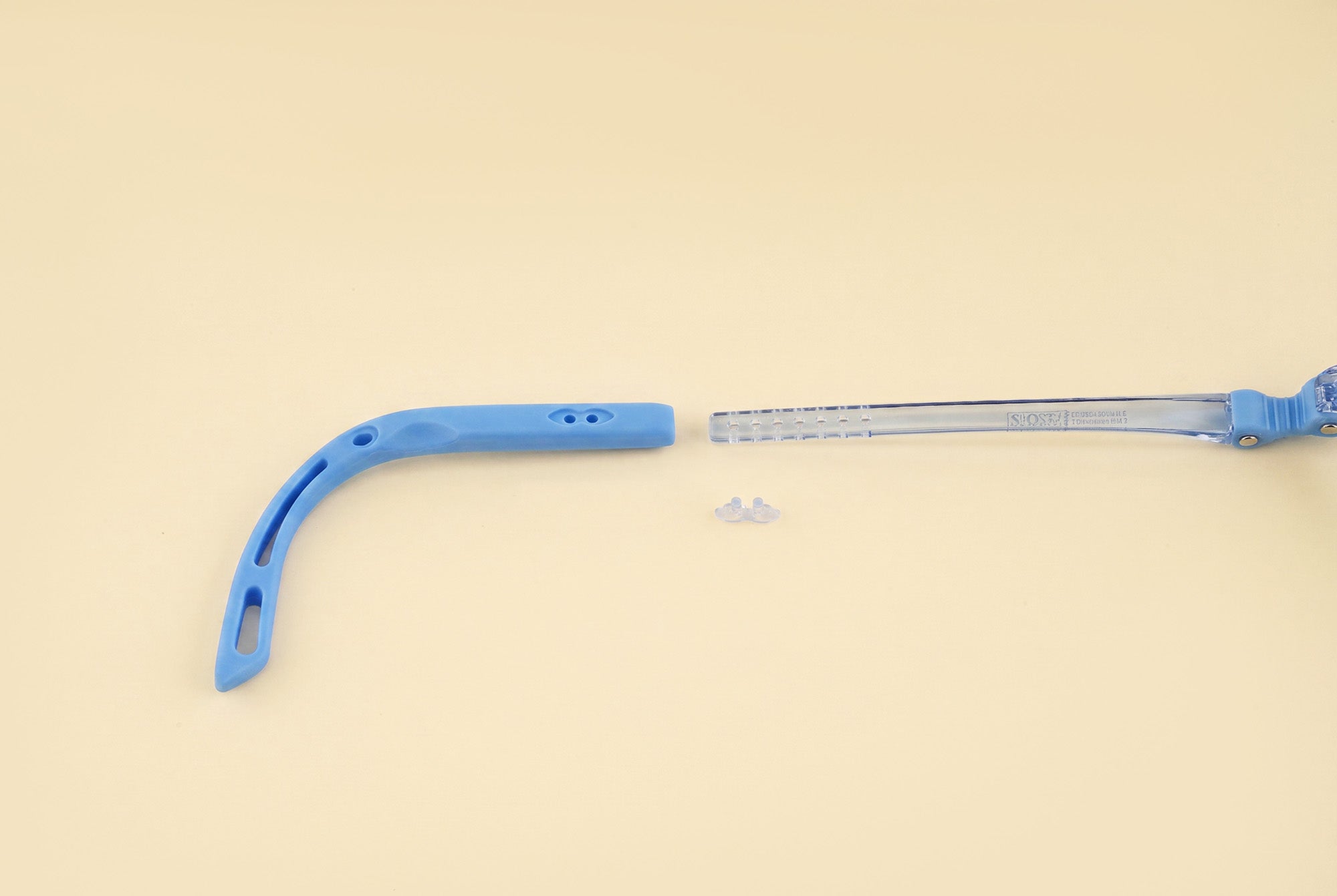 Litebuddies blue eyeglass temple arm with clear connector
