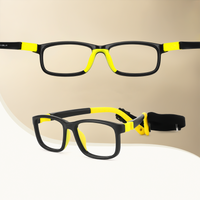 Bailey eyeglasses with black frames and neon yellow accents