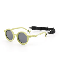 Zest kids sunglasses in Green, front product view on white