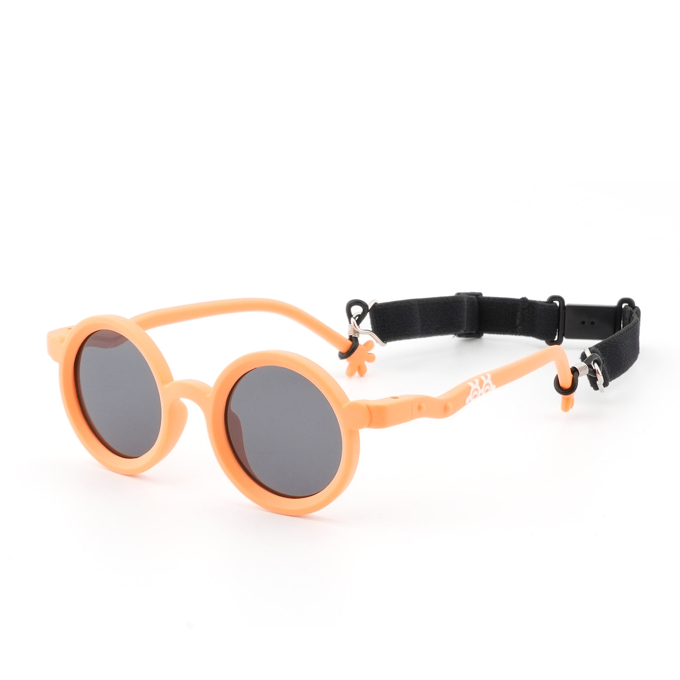 Zest kids sunglasses in Orange, front product view on white