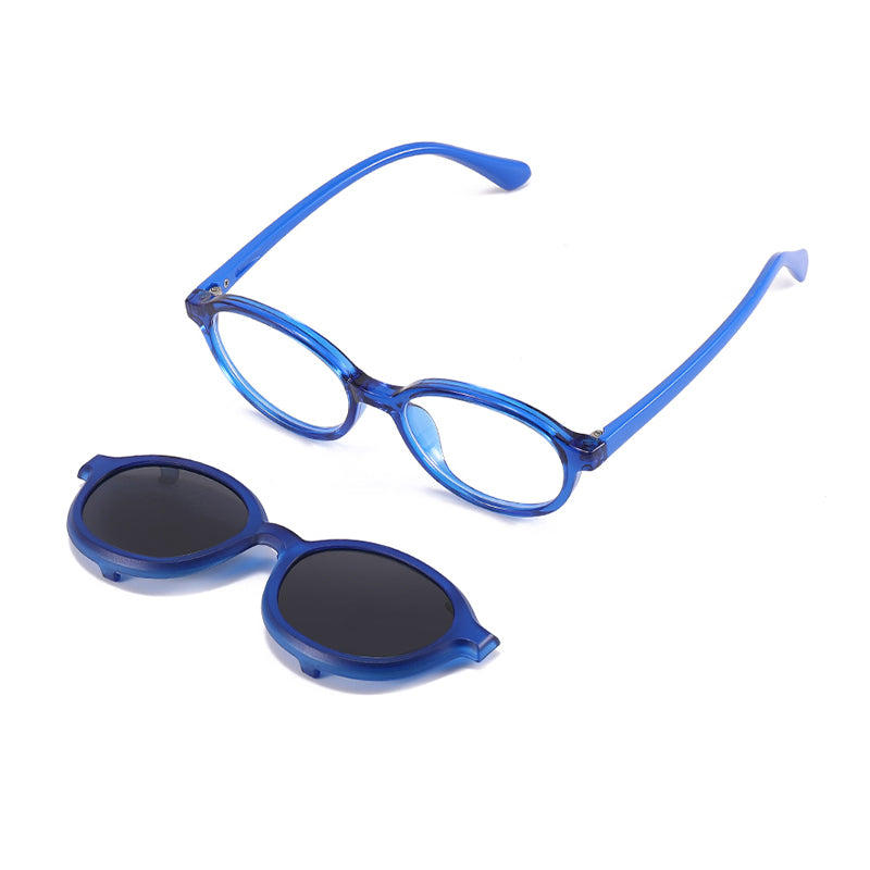 Skipper (2-in-1) Blue kids magnetic clip-on prescription sunglasses