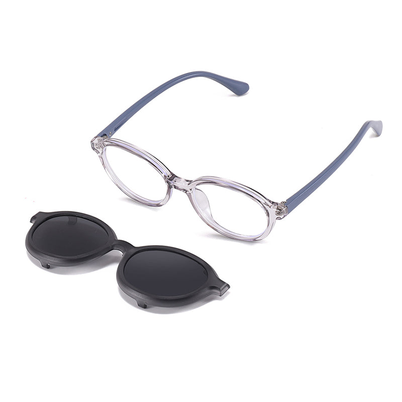 Skipper (2-in-1) Gray kids magnetic clip-on prescription sunglasses