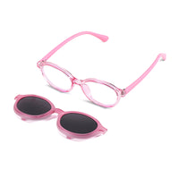 Skipper (2-in-1) Pink kids magnetic clip-on prescription sunglasses