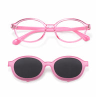 Skipper (2-in-1) Pink kids magnetic clip-on prescription sunglasses