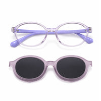 Skipper (2-in-1) Purple kids magnetic clip-on prescription sunglasses