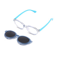 Skipper (2-in-1) White kids magnetic clip-on prescription sunglasses