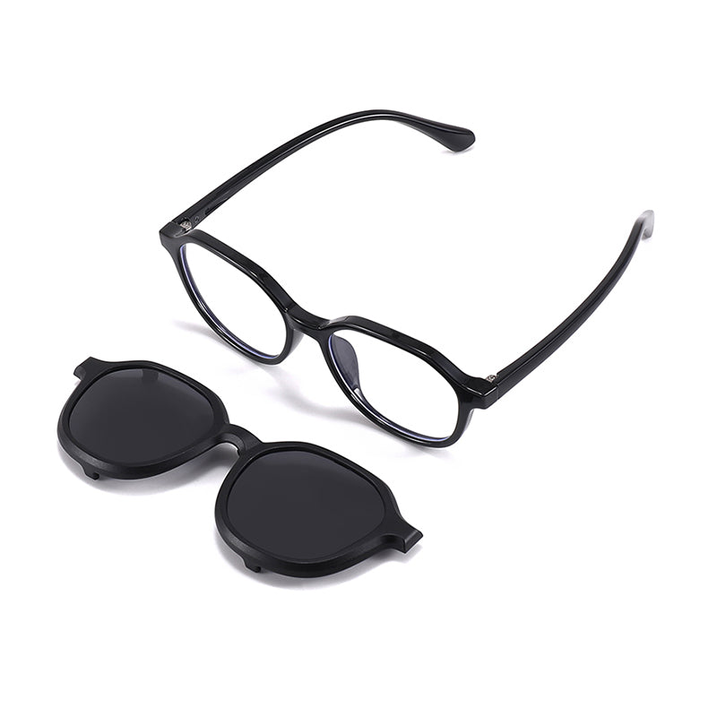 Rocket (2-in-1) Black kids magnetic clip-on prescription sunglasses