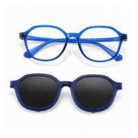 Rocket (2-in-1) Blue kids magnetic clip-on prescription sunglasses