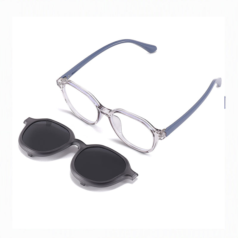 Rocket (2-in-1) Gray kids magnetic clip-on prescription sunglasses