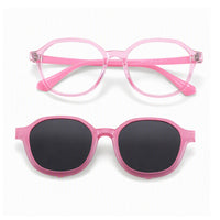 Rocket (2-in-1) Pink kids magnetic clip-on prescription sunglasses