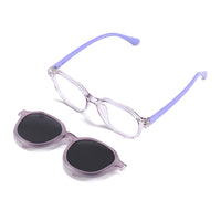 Rocket (2-in-1) Purple kids magnetic clip-on prescription sunglasses