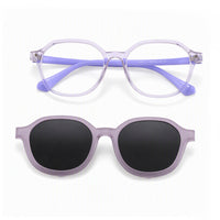 Rocket (2-in-1) Purple kids magnetic clip-on prescription sunglasses