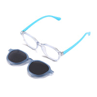 Rocket (2-in-1) White kids magnetic clip-on prescription sunglasses
