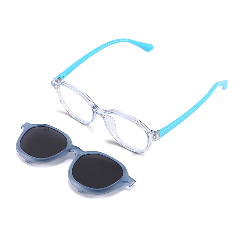 Rocket (2-in-1) White kids magnetic clip-on prescription sunglasses