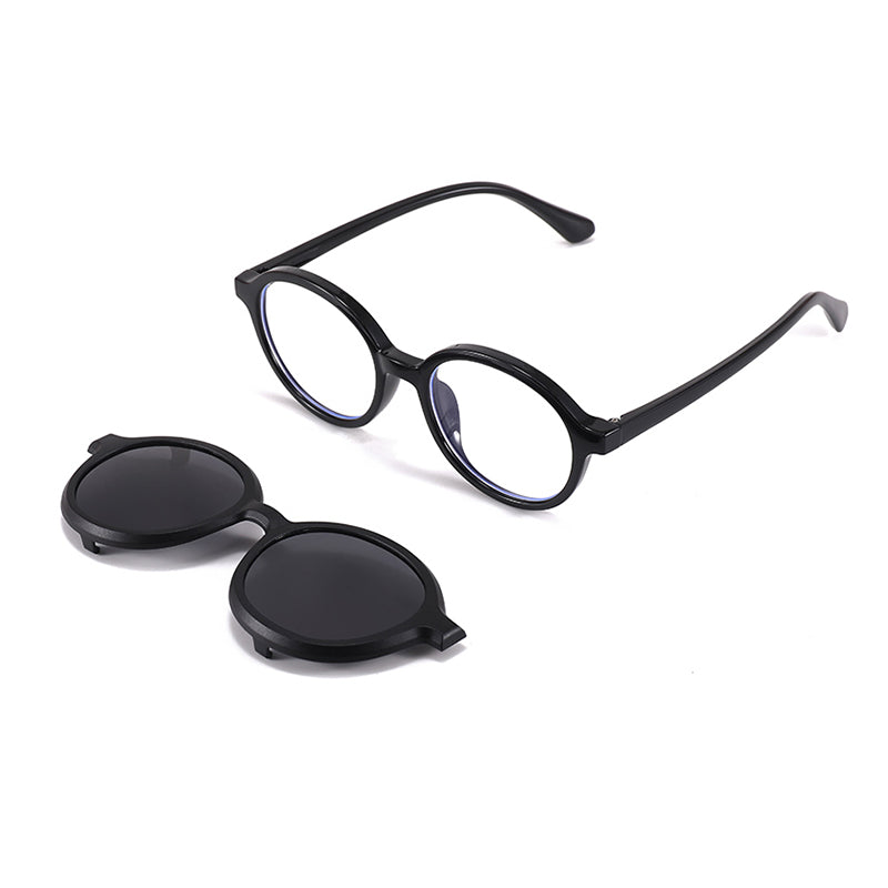 Racer (2-in-1) Black kids magnetic clip-on prescription sunglasses