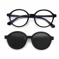 Racer (2-in-1) Black kids magnetic clip-on prescription sunglasses