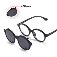 Racer (2-in-1) Black kids magnetic clip-on prescription sunglasses