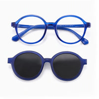 Racer (2-in-1) Blue kids magnetic clip-on prescription sunglasses