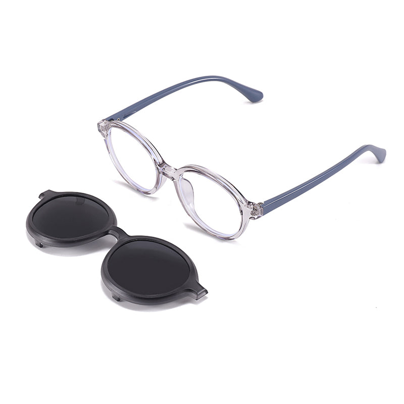 Racer (2-in-1) Gray kids magnetic clip-on prescription sunglasses