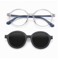 Racer (2-in-1) Gray kids magnetic clip-on prescription sunglasses