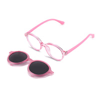 Racer (2-in-1) Pink kids magnetic clip-on prescription sunglasses