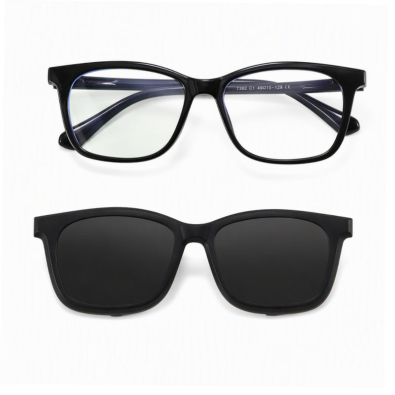 Tempo (2-in-1) Black kids magnetic clip-on prescription sunglasses