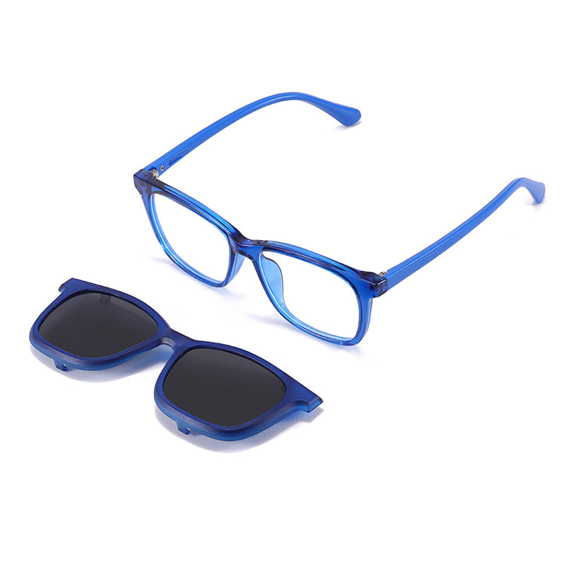 Tempo (2-in-1) Blue kids magnetic clip-on prescription sunglasses