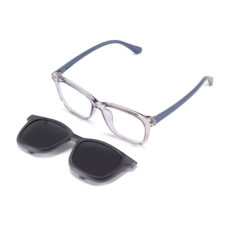 Tempo (2-in-1) Gray kids magnetic clip-on prescription sunglasses