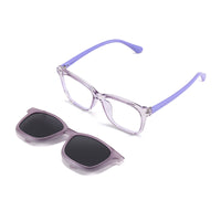 Tempo (2-in-1) Purple kids magnetic clip-on prescription sunglasses