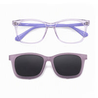 Tempo (2-in-1) Purple kids magnetic clip-on prescription sunglasses