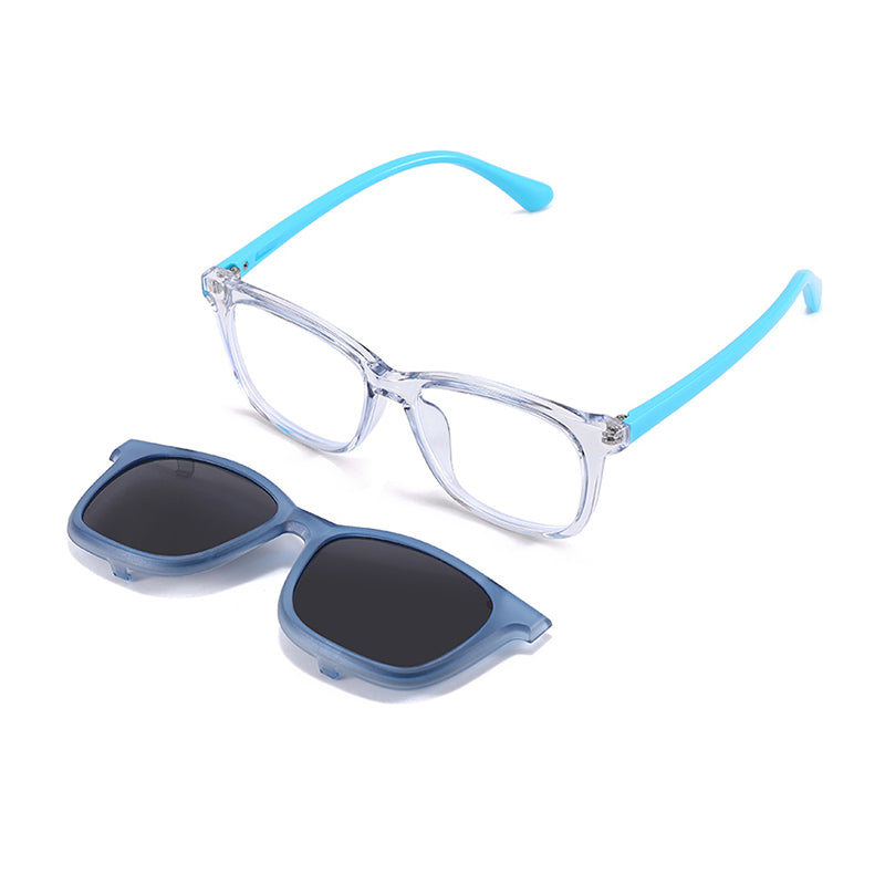 Tempo (2-in-1) White kids magnetic clip-on prescription sunglasses