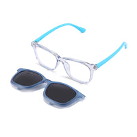 Tempo (2-in-1) White kids magnetic clip-on prescription sunglasses
