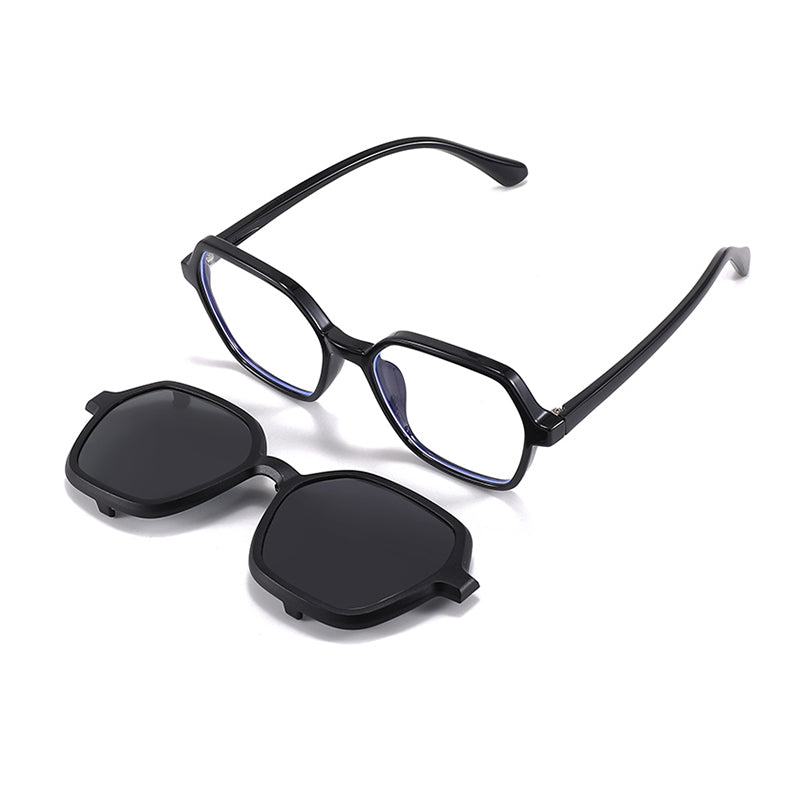 Bolt (2-in-1) Black kids magnetic clip-on prescription sunglasses