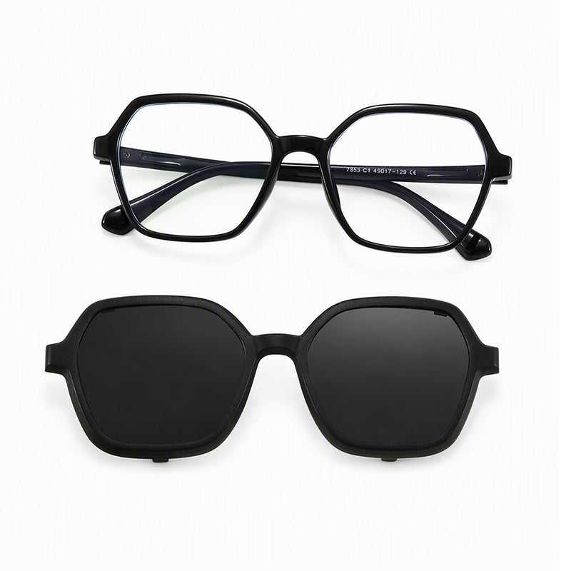 Bolt (2-in-1) Black kids magnetic clip-on prescription sunglasses