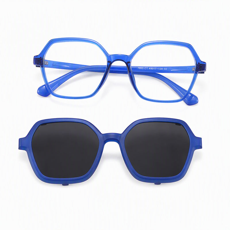 Bolt (2-in-1) Blue kids magnetic clip-on prescription sunglasses