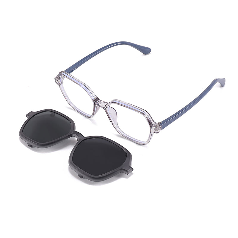 Bolt (2-in-1) Gray kids magnetic clip-on prescription sunglasses