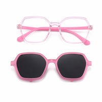 Bolt (2-in-1) Pink kids magnetic clip-on prescription sunglasses